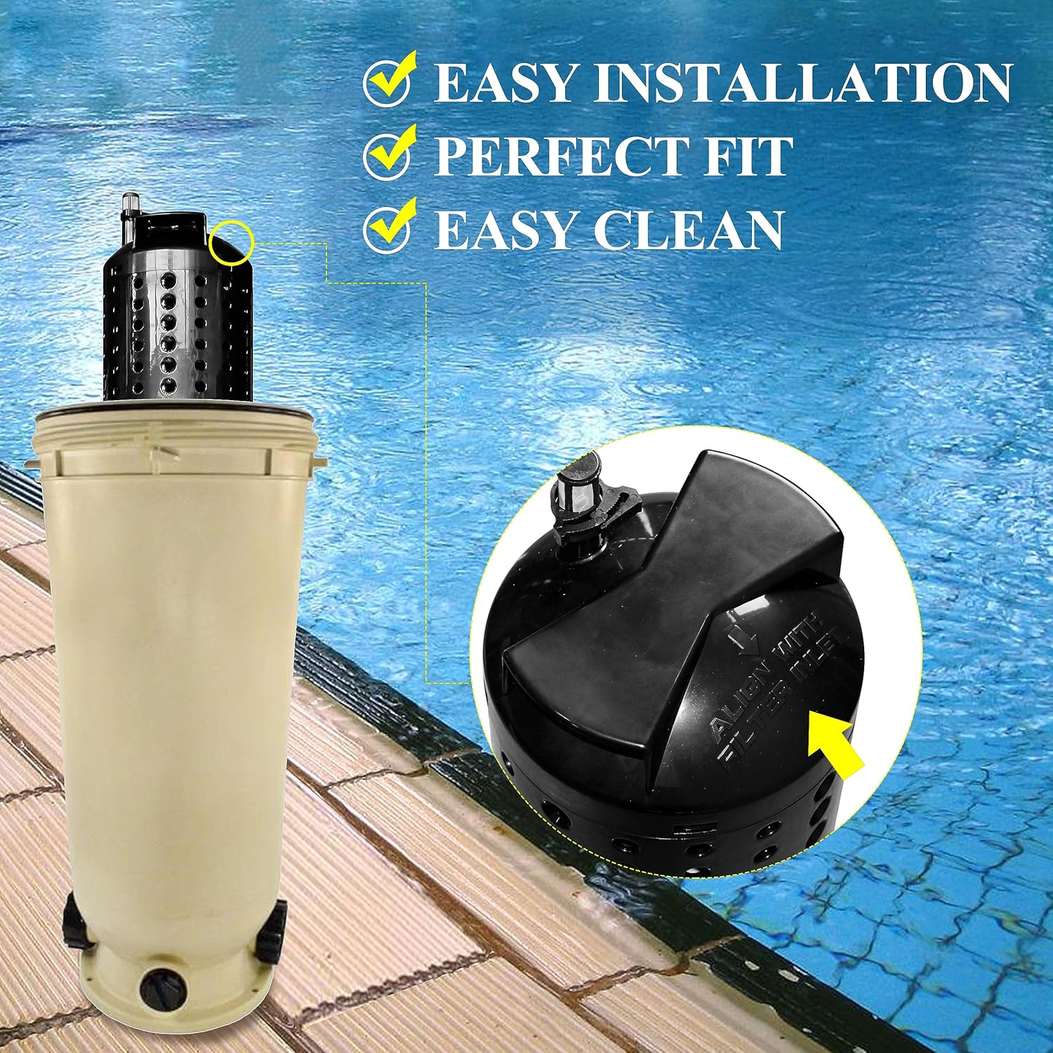 Center Core 59053700 – Repuesto para filtro de cartucho de piscina y spa de 100 pies cuadrados, color negro