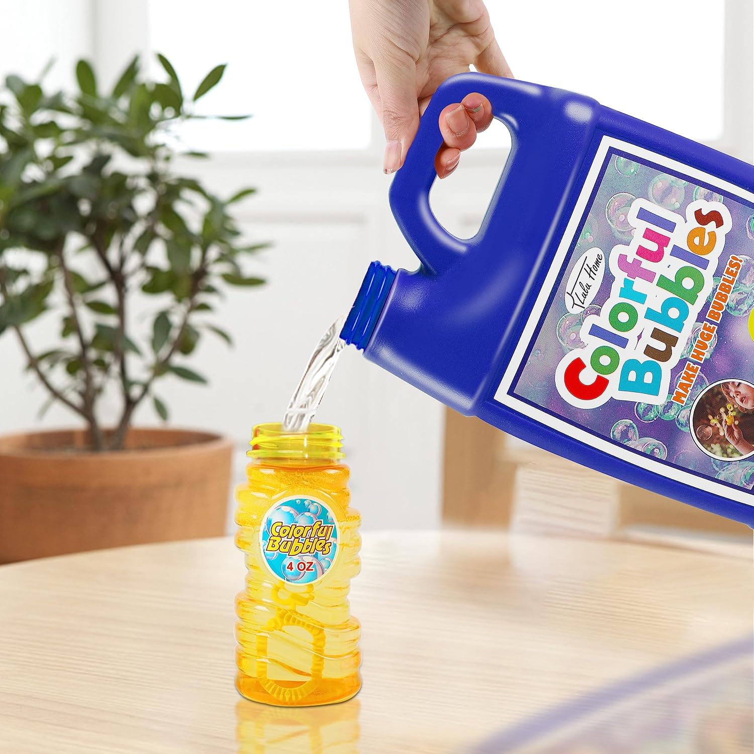 Lulu Home Solución concentrada de burbujas, repuesto de 1 l33.8 onzas para máquinas de burbujas, varitas gigantes y sopladores, hasta 2.5 galones