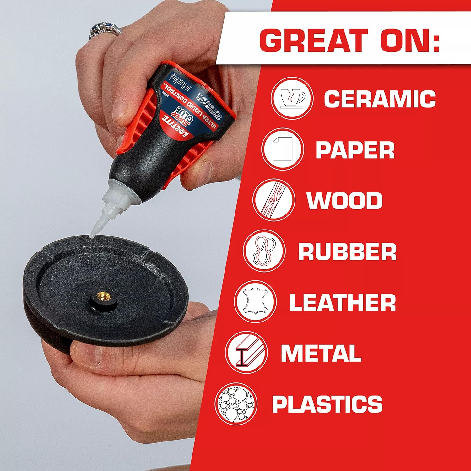 Loctite Super Glue Ultra Liquid Control, Superpegamento transparente, Adhesivo de cianoacrilato, pegamento instantáneo, secado rápido, botella de