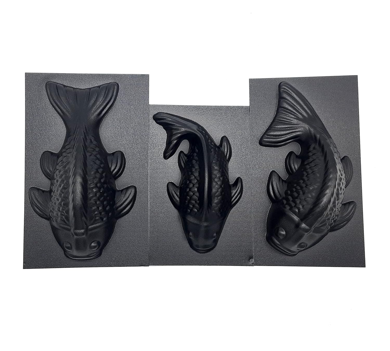 Molde de cemento 3D para peces, 3 piezas, plástico ABS de 0.079 in, moldes de plástico para hormigón, molde de acuario, moldes de cemento para