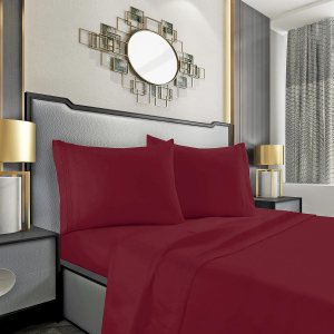 Mocassi Juego de sábanas tamaño Queen Sábanas y fundas de almohada de lujo de hotel de 1800 Premier Sábanas ultrasuaves, transpirables y Mocassi Juego de sábanas tamaño Queen Sábanas y fundas de almohada de lujo de hotel de 1800 Premier Sábanas ultrasuaves, transpirables y