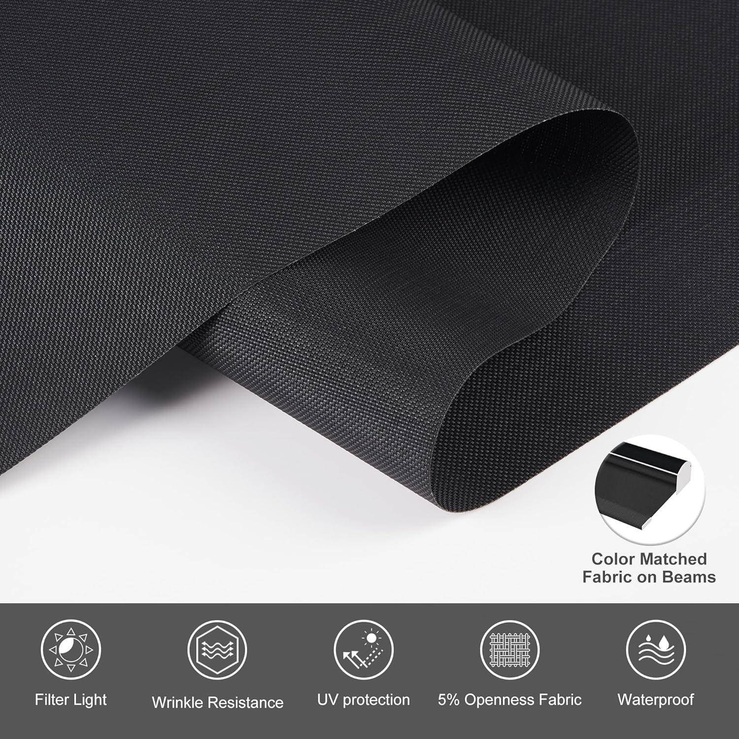 Persianas enrollables solares sin cordones con filtro de luz para ventanas con cenefa de casete, cortinas traslúcidas y reducen el deslumbramiento,