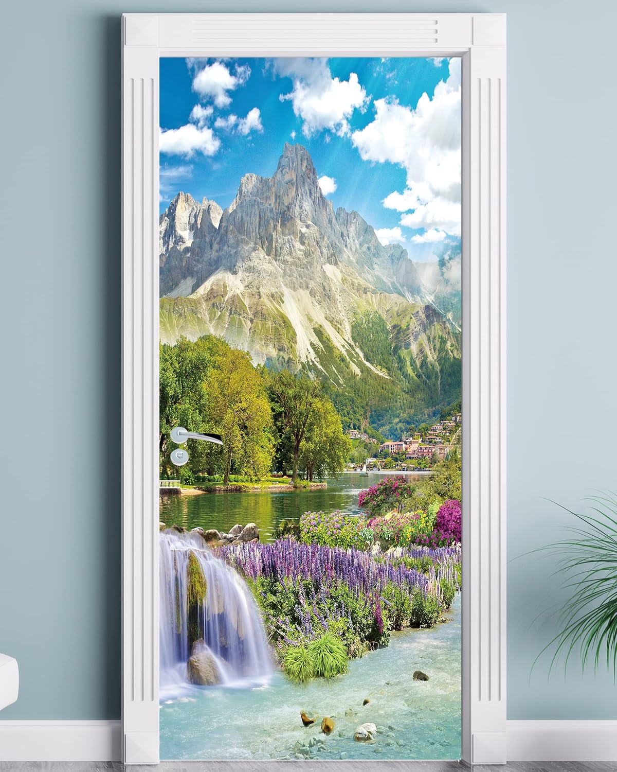 FLFK Adhesivo para puerta  Mural de puerta autoadhesivo extraíble para decoración del hogar, 30.3 pulgadas de ancho x 78.7 pulgadas de largo, juego