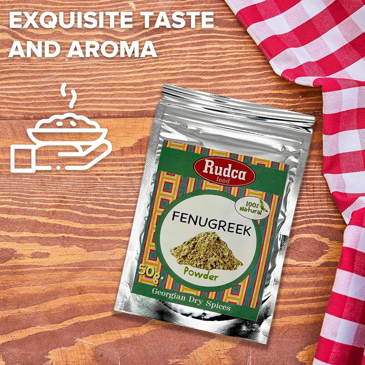 Rudca Food Utskho-Suneli Fenogreco Ground, especias naturales, especias georgianas, especias secas 100% naturales, 1.78 oz50 gr.