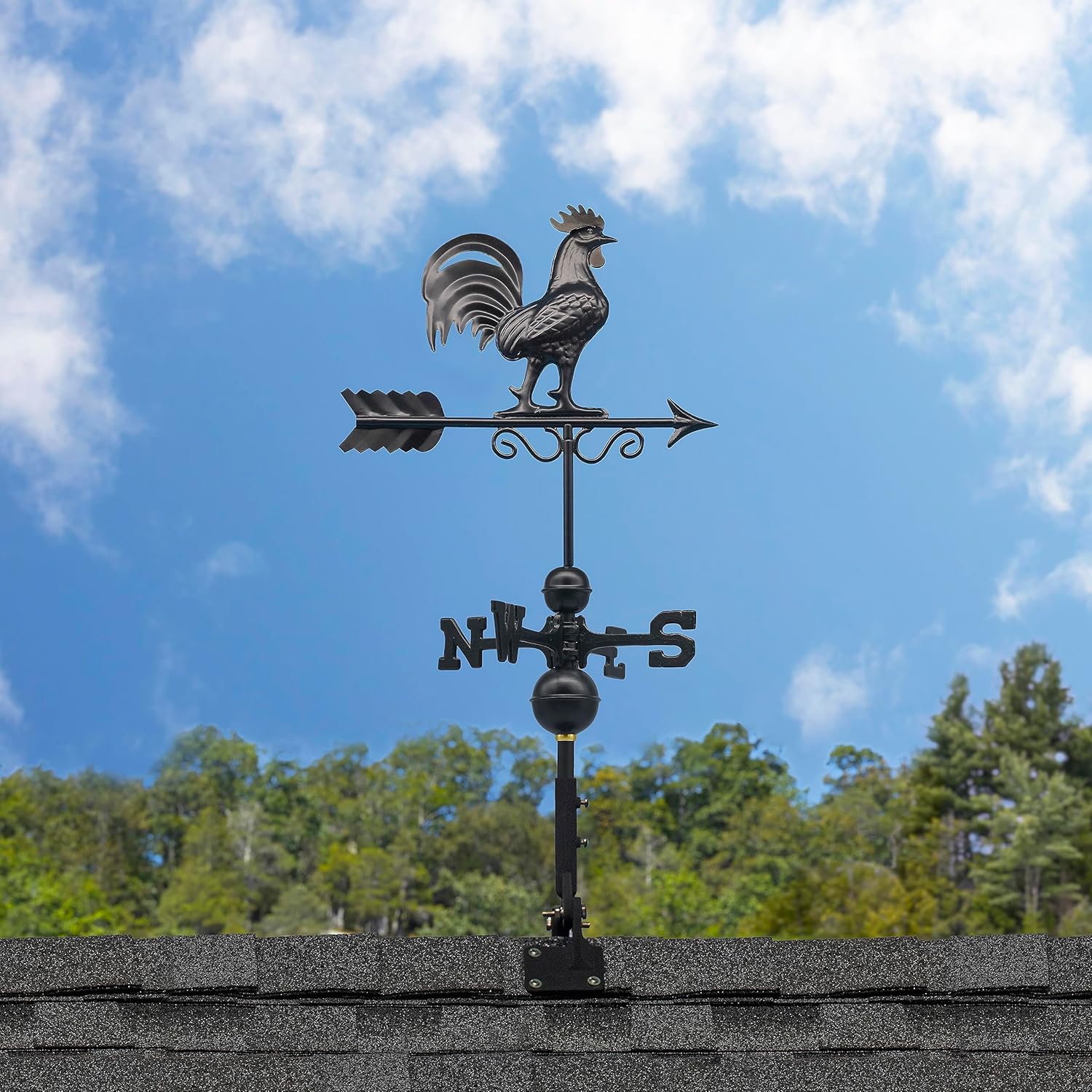 Bantam Rooster Weathervane 1975K – Acabado negro por Good Directions