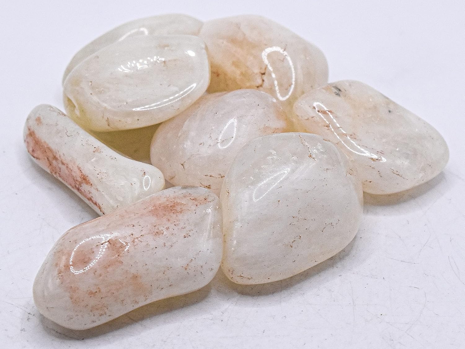 10 Uds. Piedras pulidas de cuarzo citrino blanco dorado, naranja, piedra pulida, natural, cabujón, piedras preciosas minerales – Brasil