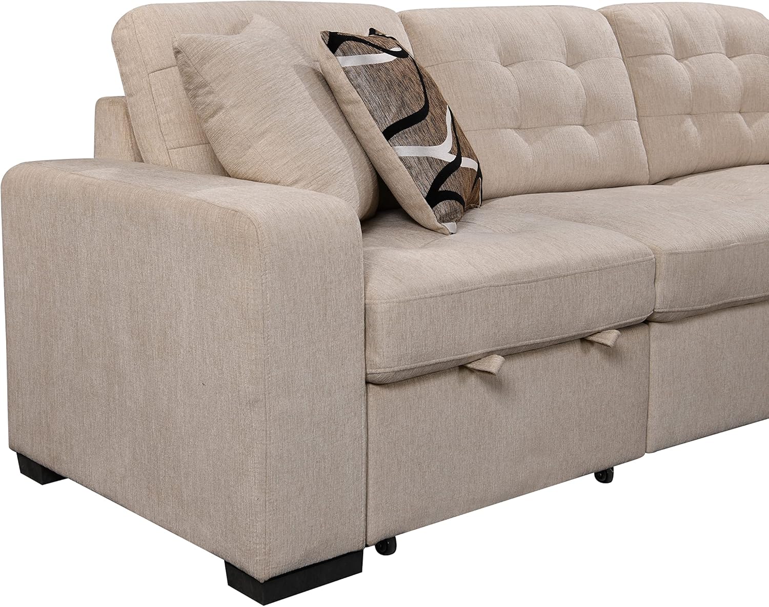 FANYE Cama y tumbona seccionales en forma de U Coner de 149 pulgadas, cama y diván seccional, sofá tapizado de felpilla de 7 plazas, sofá y sofá