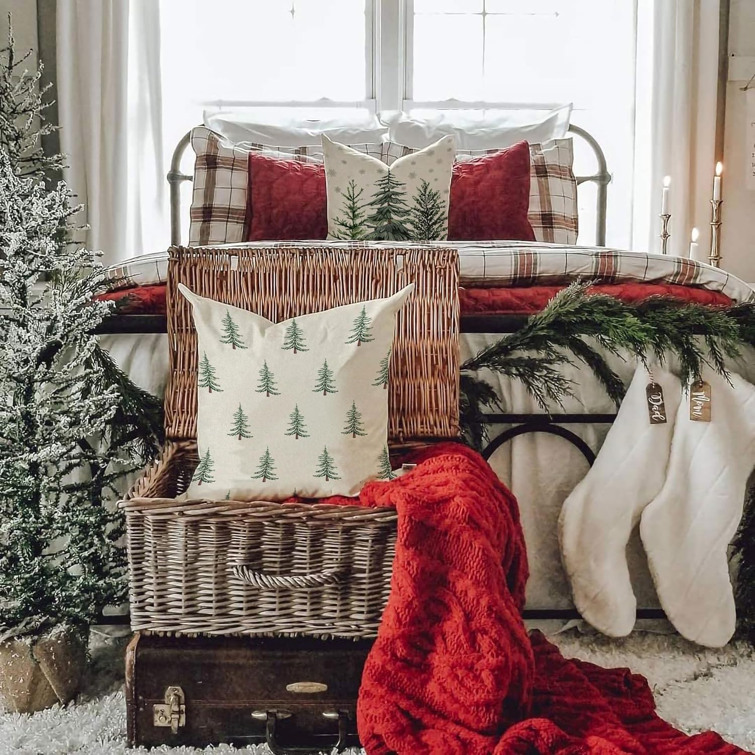 DFXSZ Juego de 2 fundas de almohada de Navidad de 18 x 18 pulgadas, fundas decorativas de invierno para el hogar, sofá, 30 unidades