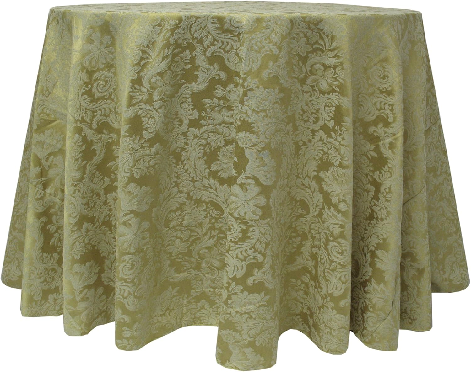 ULTIMATE TEXTILE Miranda – Mantel redondo de damasco de 84 pulgadas, color verde salvia