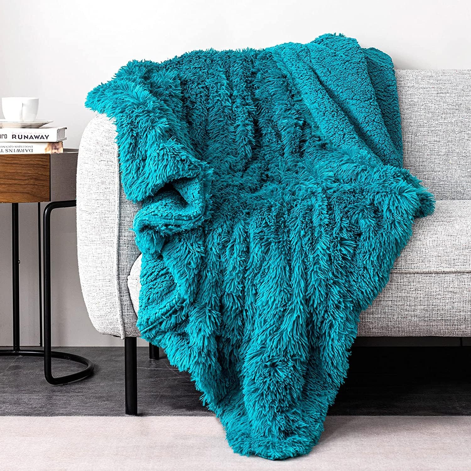 Pawque Manta de lujo de piel sintética, súper suave, tamaño King, 90 x 90 pulgadas, mantas decorativas para sofá, cama, silla, accesorios para