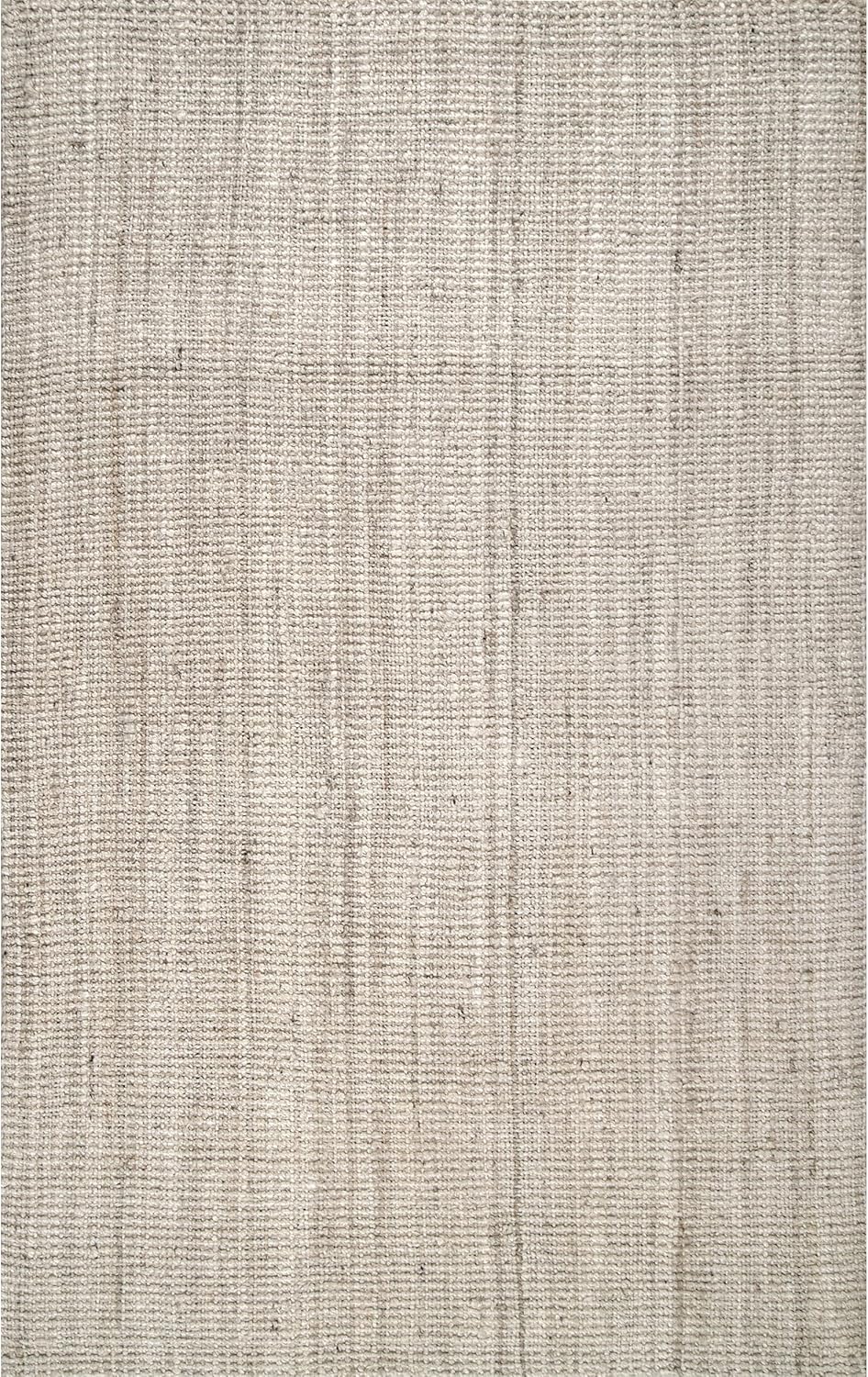 nuLOOM Ashli – Alfombra sólida de yute estilo casa de campo, 7 pies 6 pulgadas x 9 pies 6 pulgadas, color blanco crudo