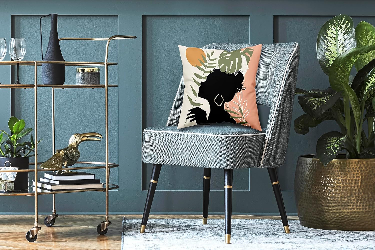 ZNGFON Fundas de almohada bohemias de 18 x 18 pulgadas, diseño geométrico abstacto moderno de mediados de siglo, diseño geométrico abstacto con