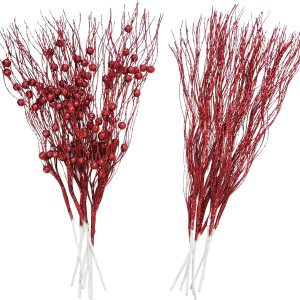 16 piezas de púas y aerosoles para árbol de Navidad, púas rojas de Navidad para árbol, decoración de árbol rojo, adornos de liquidación, flores, 16 piezas de púas y aerosoles para árbol de Navidad, púas rojas de Navidad para árbol, decoración de árbol rojo, adornos de liquidación, flores,