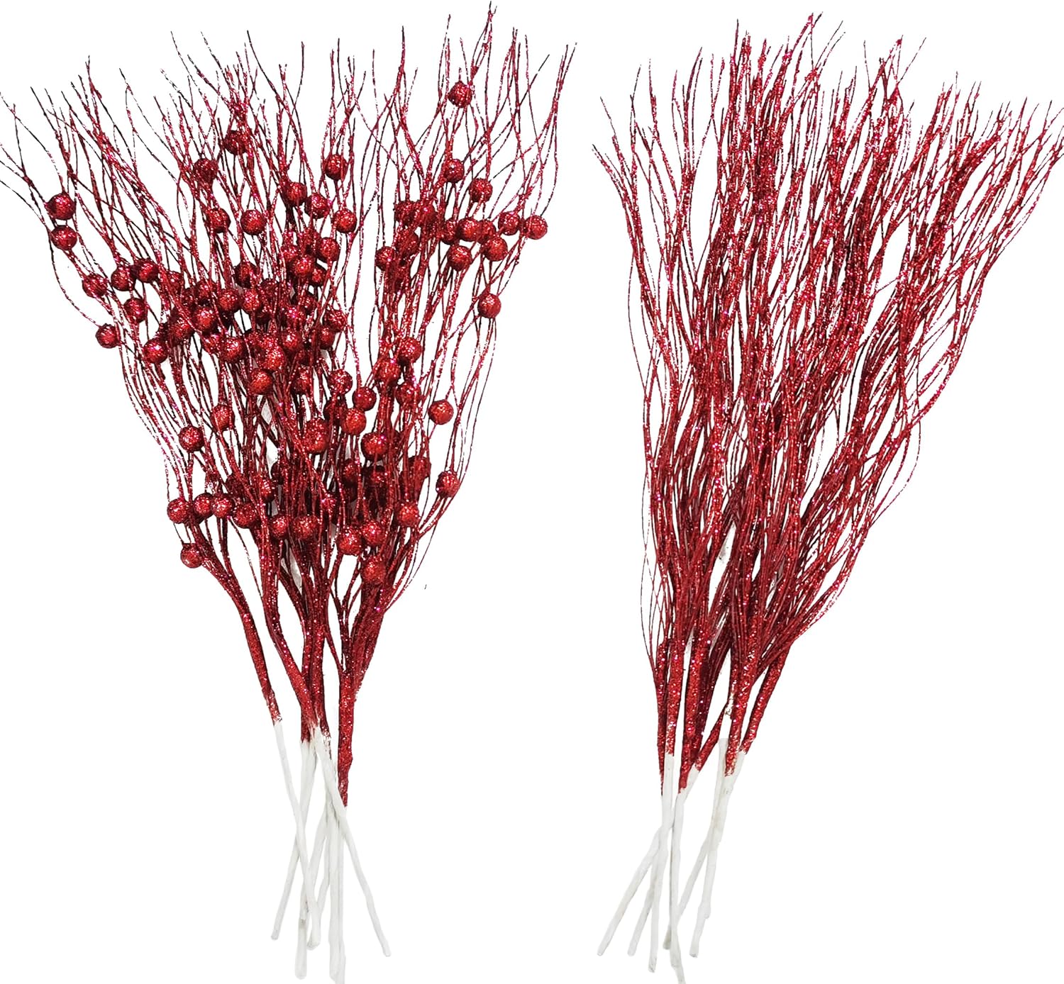 16 piezas de púas y aerosoles para árbol de Navidad, púas rojas de Navidad para árbol, decoración de árbol rojo, adornos de liquidación, flores,