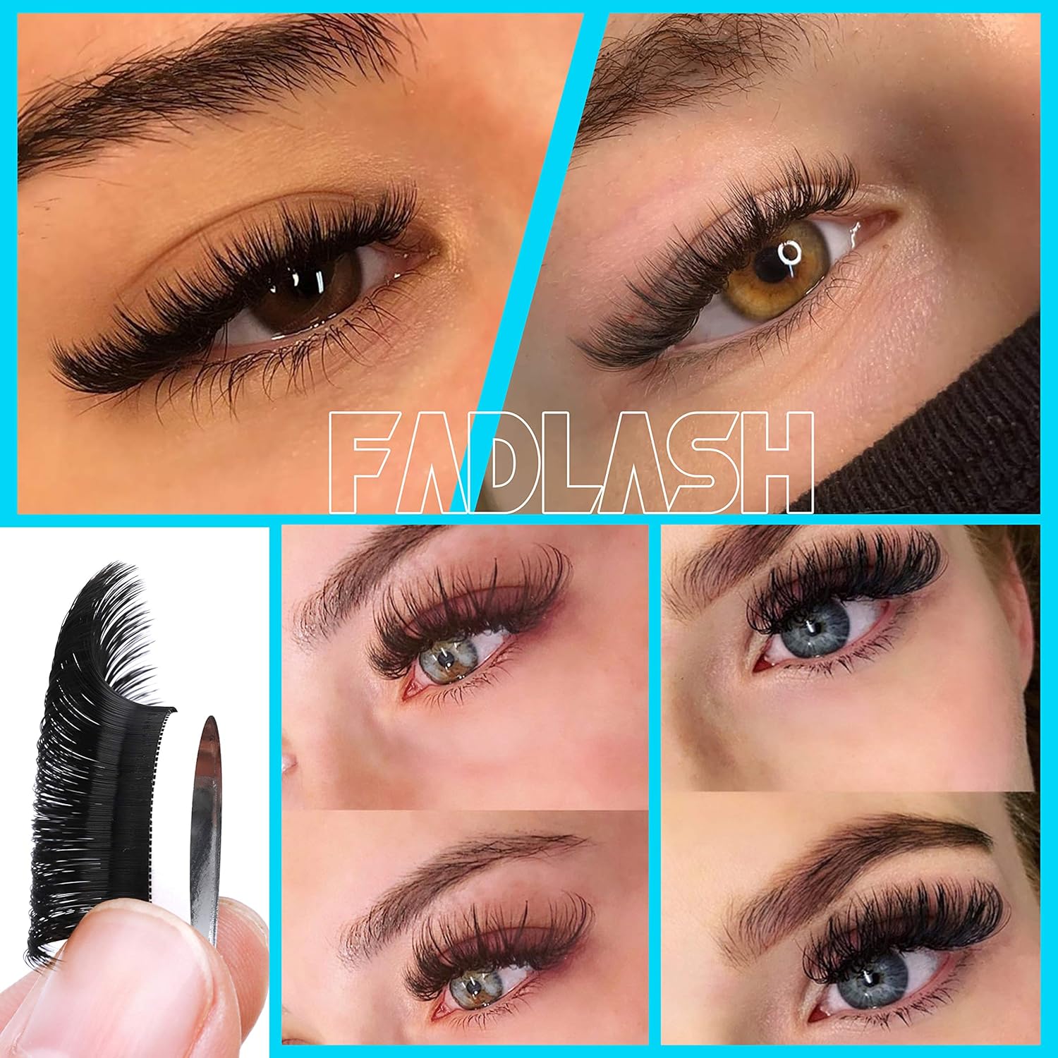 Extensiones de pestañas fáciles de colocar y con volumen, rizado DDD, 2D-10D, 516de pulgada-4564de pulgada de longitud, soportan hasta 194F (0.07mm,