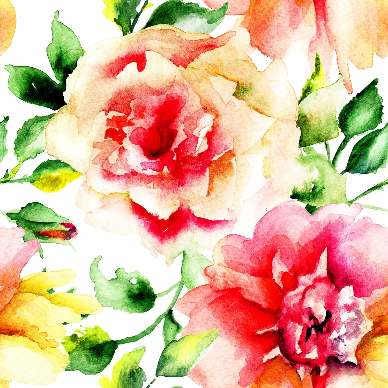 Papel tapiz colorido de peonía floral para despegar y pegar, papel de contacto de flores y hojas, papel tapiz extraíble impermeable, papel tapiz