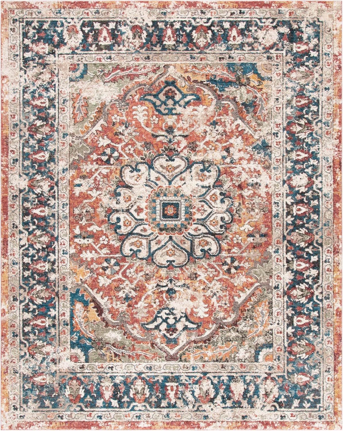 SAFAVIEH Carlyle Collection CYL229P – Alfombra vintage oriental, envejecida, no desprende pelusa, para sala de estar, dormitorio, comedor, oficina