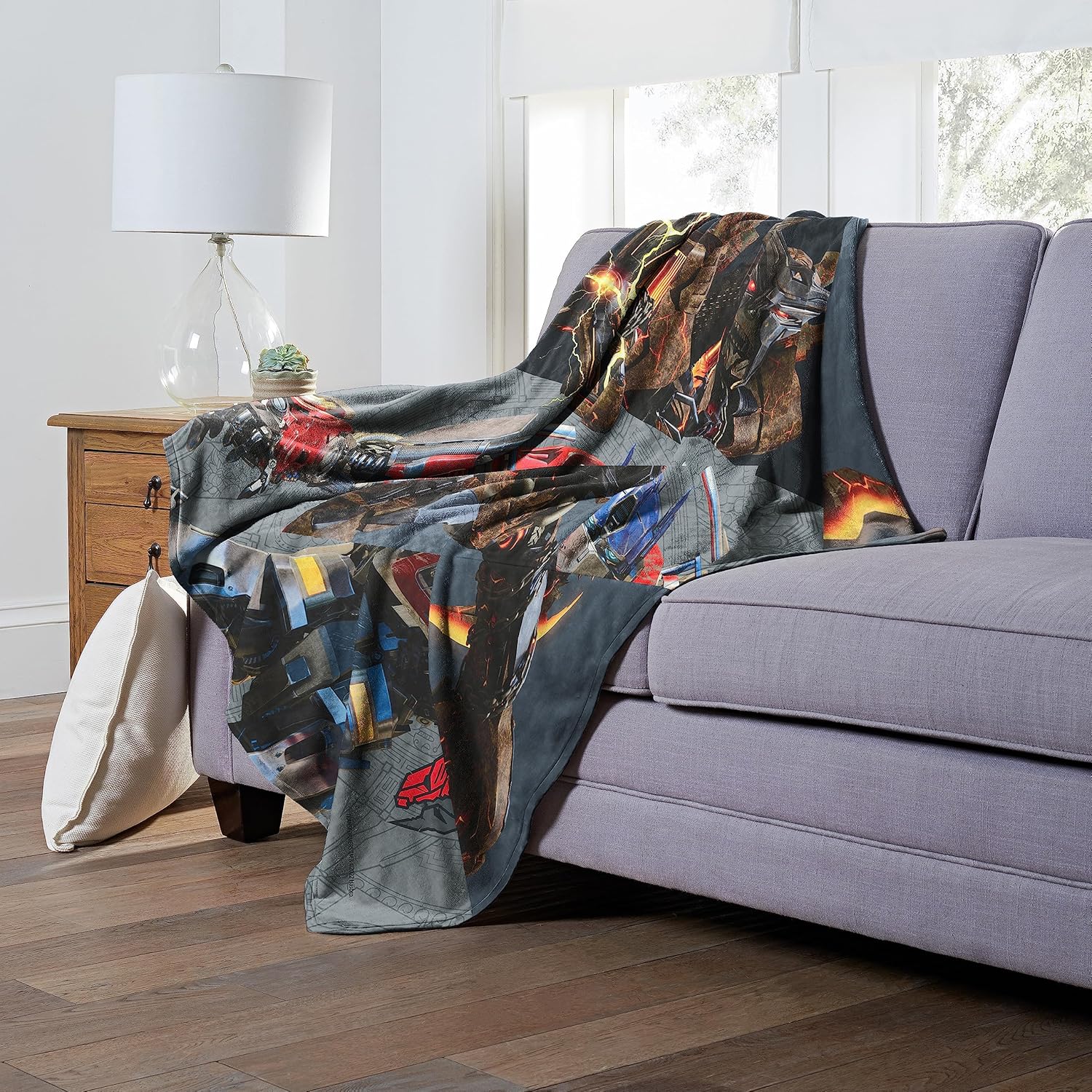 Northwest Transformers – Manta de seda táctil, 50 x 60 pulgadas, Scourge Versus Optimus Prime