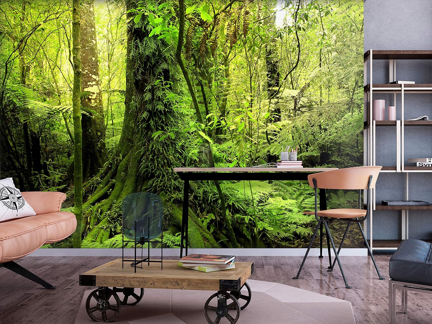 artgeist Mural de pared Bosque de 135 x 101 pulgadas – Papel tapiz autoadhesivo XXL para despegar y pegar, extraíble, gran adhesivo, decoración de