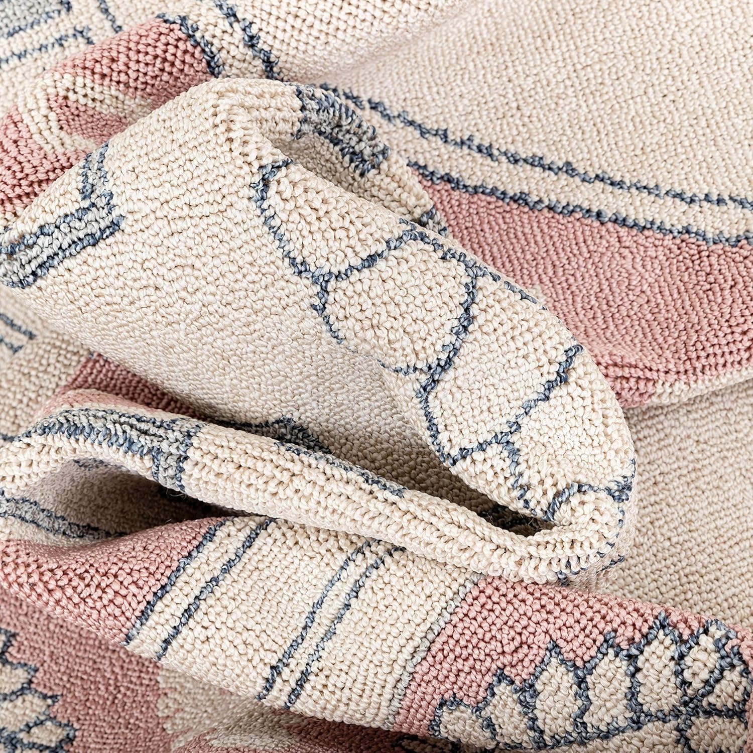 Well Woven – Tapete con diseño de enrejado marroquí, color azul claro