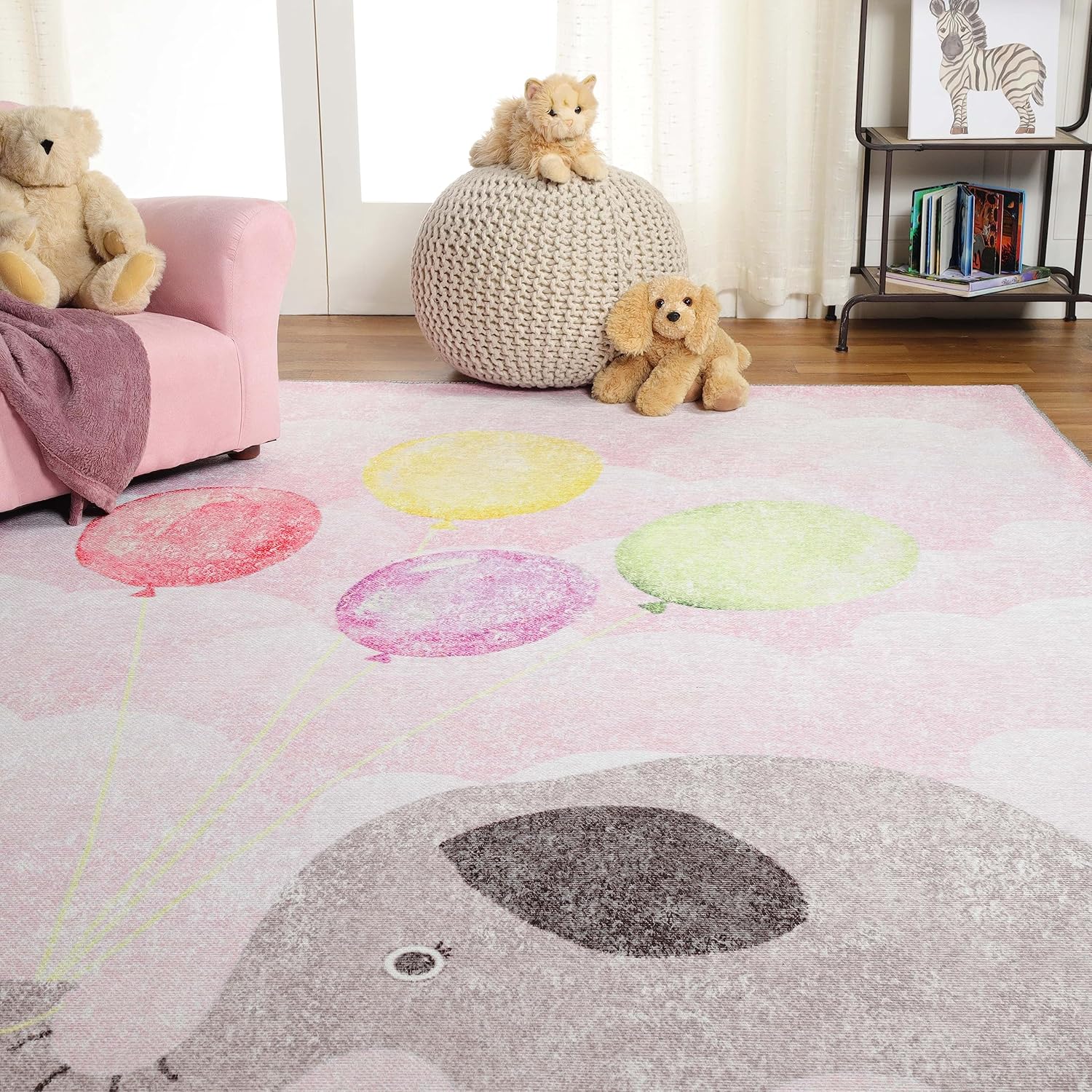 SUPERIOR Alfombra de interior para niños, diseño de elefante, lindas alfombras para dormitorio, guardería, sala de juegos, sala de estar, entrada,