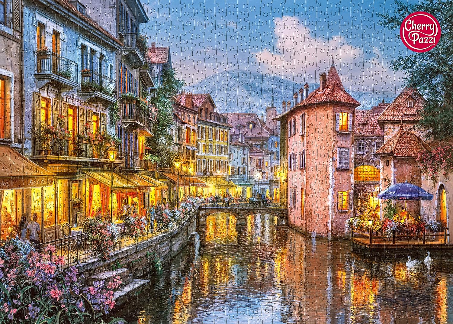 Evening in Annecy – Rompecabezas de 1000 piezas, alta definición con colores vibrantes para adultos y adolescentes, interactúa con familiares y