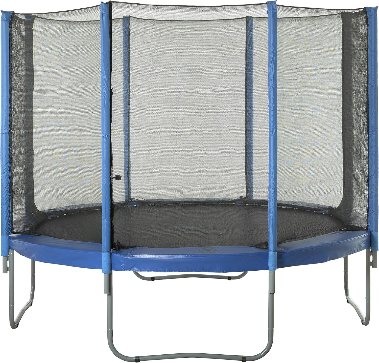 Trampolín redondo de seguridad para trampolín con varios postes rectos, transpirable, resistente a la intemperie, se instala fuera del marco.