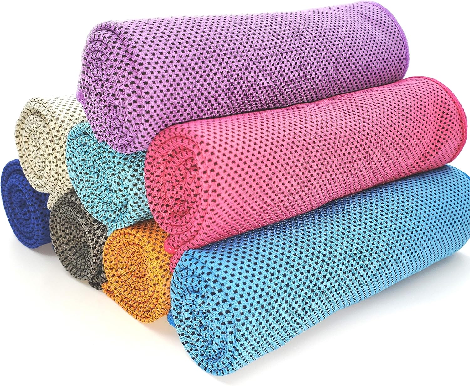 Paquete de 8 toallas refrescantes (40 x 12), toalla de hielo, microfibra, suave y transpirable, toalla fría que se mantiene fresca para yoga,