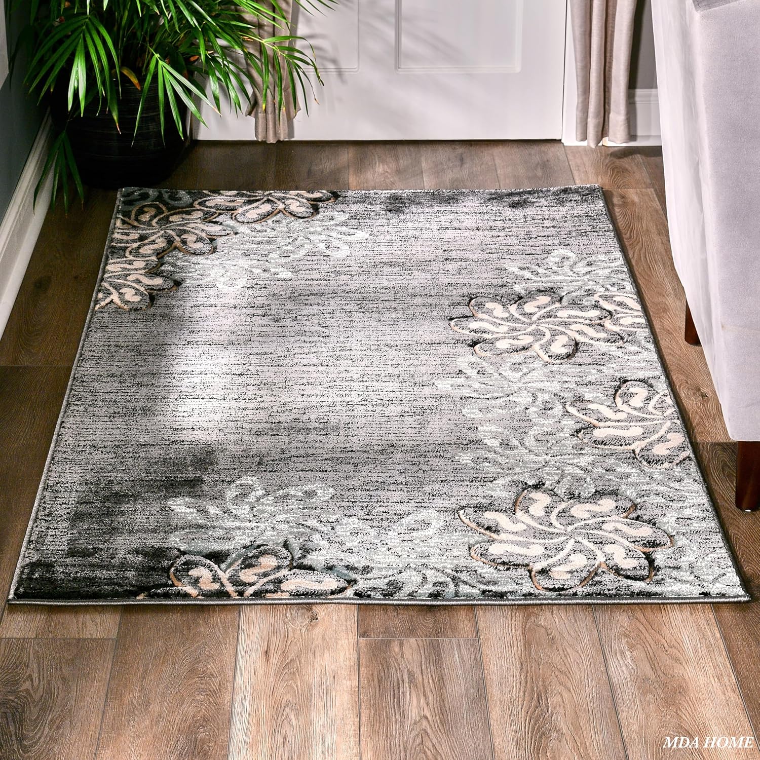 Alfombra decorativa para sala de estar, dormitorio u oficina, lavable a máquina, con diseños florales, geométricos, desgastados y abstractos con