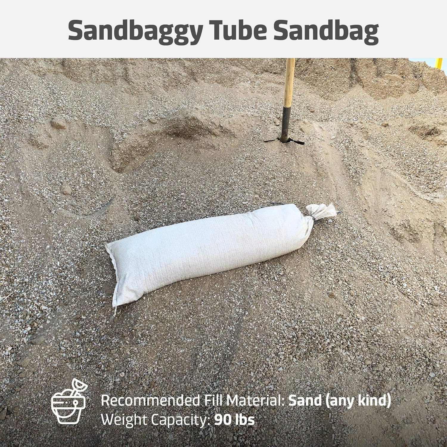 Sandbaggy Bolsas de arena de tubo de 38 pulgadas por 12 pulgadas  Tela resistente de grado industrial  Capacidad de peso de 90 libras  Barrera de