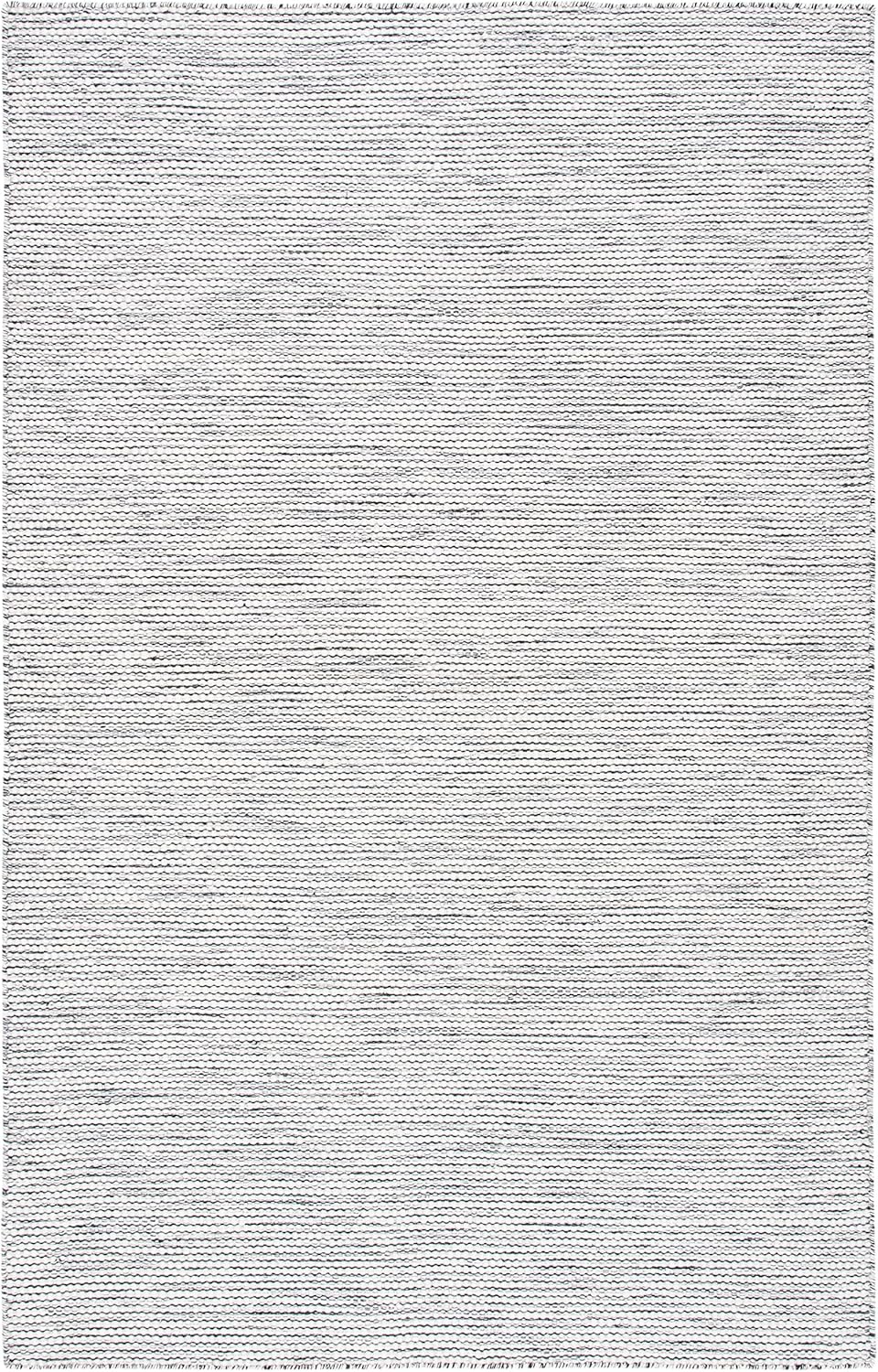 SAFAVIEH Natura Collection – Alfombra de área de 8 x 10 pies, marfil y negro, lana hecha a mano, ideal para zonas de alto tráfico en sala de estar,