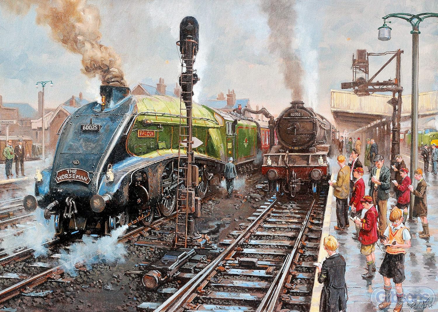 Spotters at Doncaster – Rompecabezas de 1000 piezas  Rompecabezas de tren  Rompecabezas sostenible para adultos  Tablero 100% reciclado premium