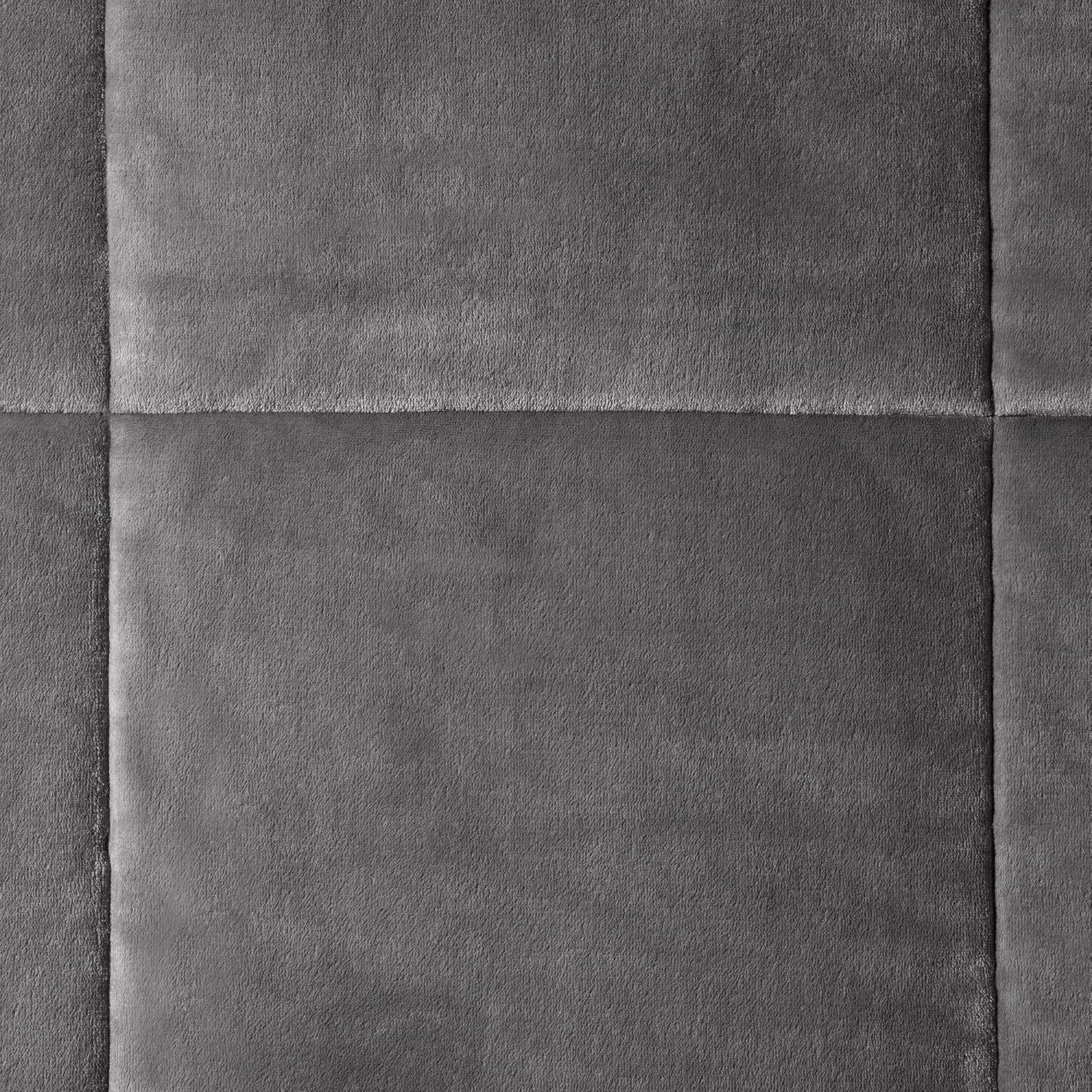 Serta Cozy Plush – Juego de edredón reversible hipoalergénico de 3 piezas, tamaño Queen, color gris