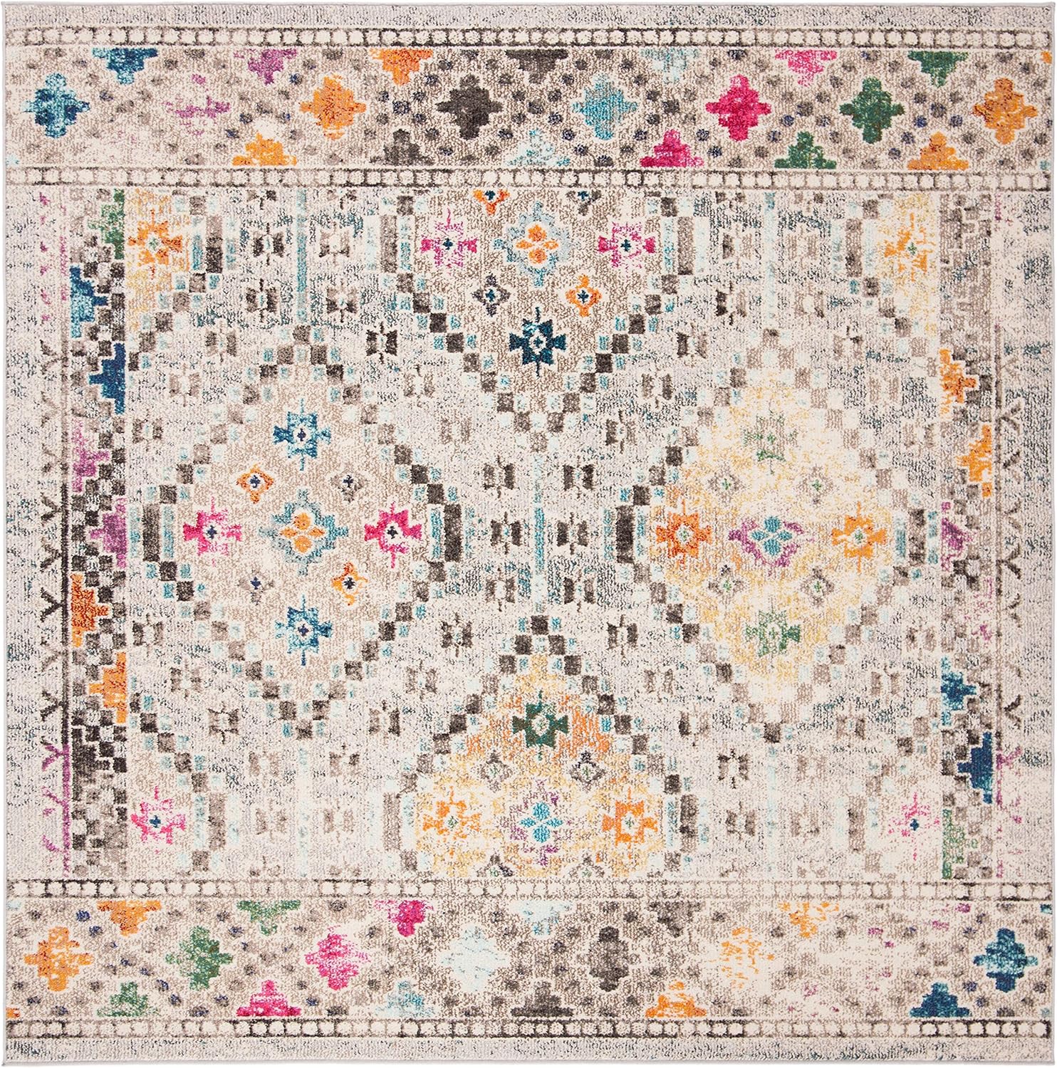 Safavieh Madison Collection MAD418F – Alfombra de área con diamantes, Polipropileno, Grisamarillo