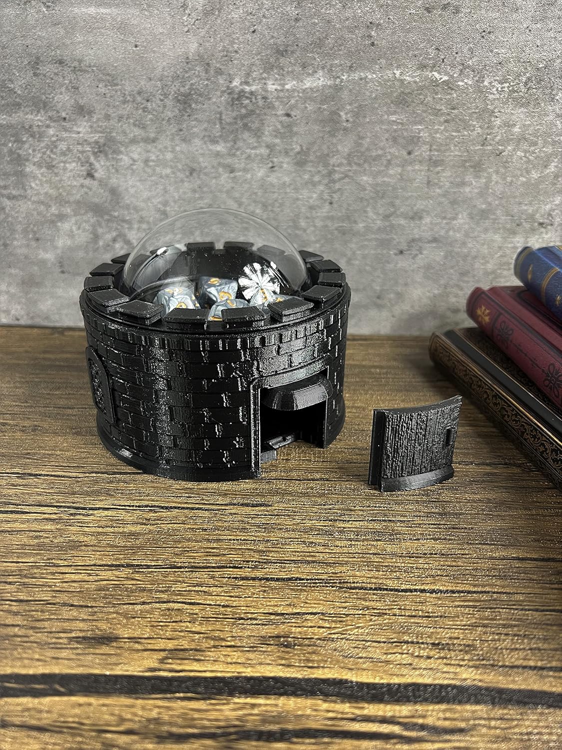 MunnyGrubbers - Castle Dice Popper V2 para TTRPG y juegos de mesa - Juego de dados D20 aleatorio de 7 piezas D20 incluido - Rodillo de dados - Torre - Imagen 3