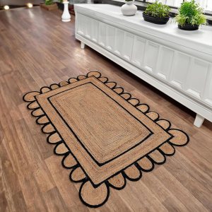 Alfombra de yute festoneado de 5 x 7 pulgadas, alfombra de baño bohemia natural de 2 x 3 pulgadas, alfombra de pasillo de yute para cocina, 2.6 x 6 Alfombra de yute festoneado de 5 x 7 pulgadas, alfombra de baño bohemia natural de 2 x 3 pulgadas, alfombra de pasillo de yute para cocina, 2.6 x 6
