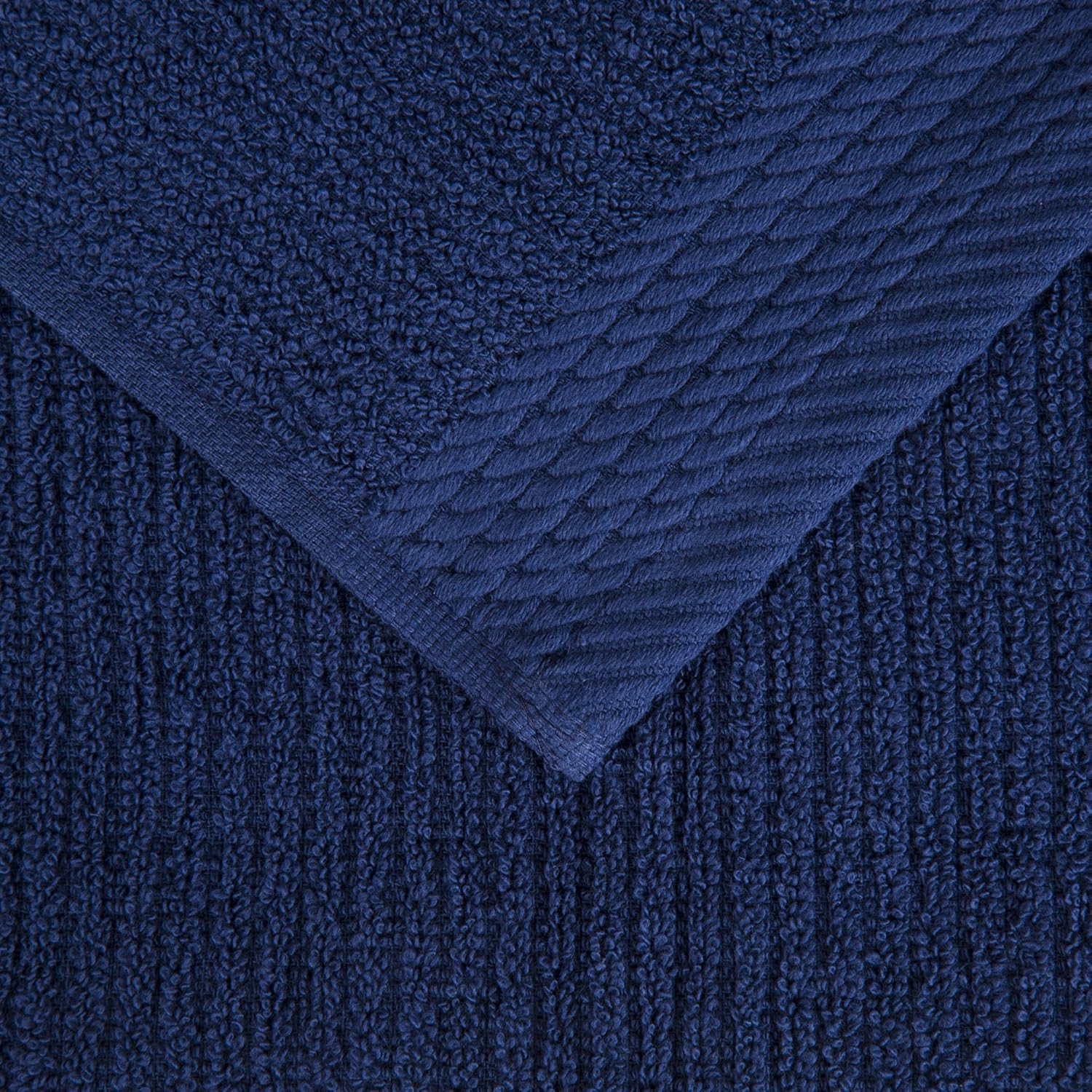 Lavish Home Juego de toallas acanaladas 100% algodón 10 piezas – Azul marino