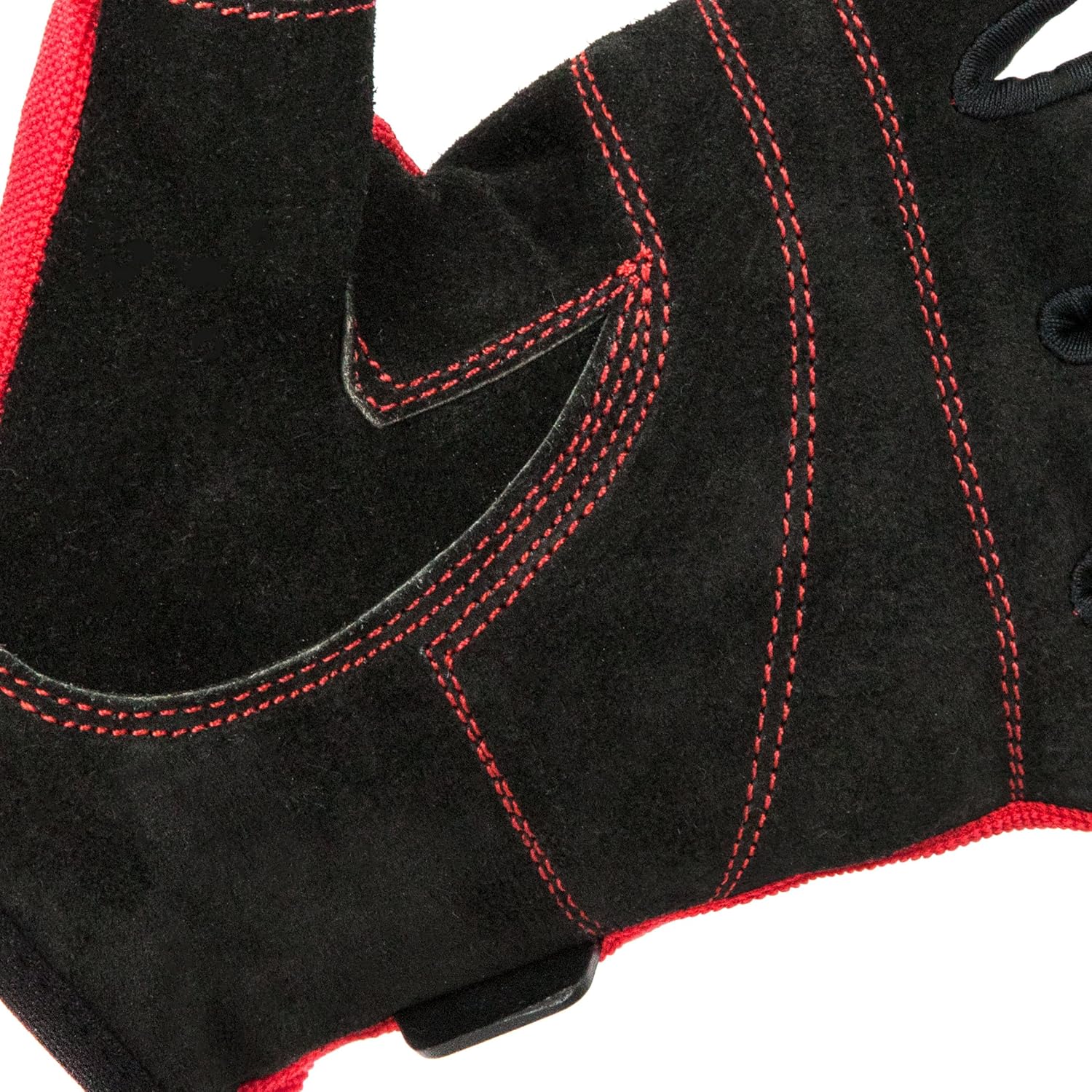 Contraband Black Label 5050 Mens Basic Leather Fingerless Weight Lifting Gloves – Durable Light – Medium Padded Split Leather Gym Gloves – Perfect