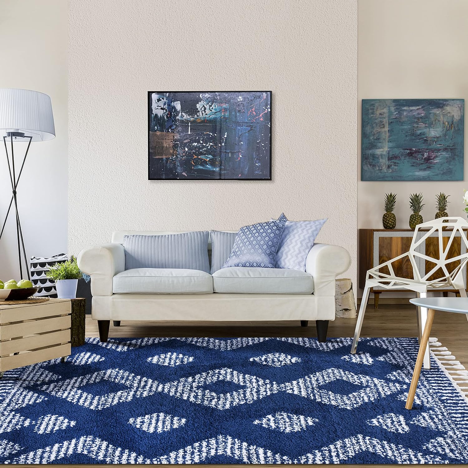 SUPERIOR Alfombra de pelo largo para interiores con borlas, perfecta para dormitorio, cocina, lavandería, entrada, oficina, sala de juegos, cubierta