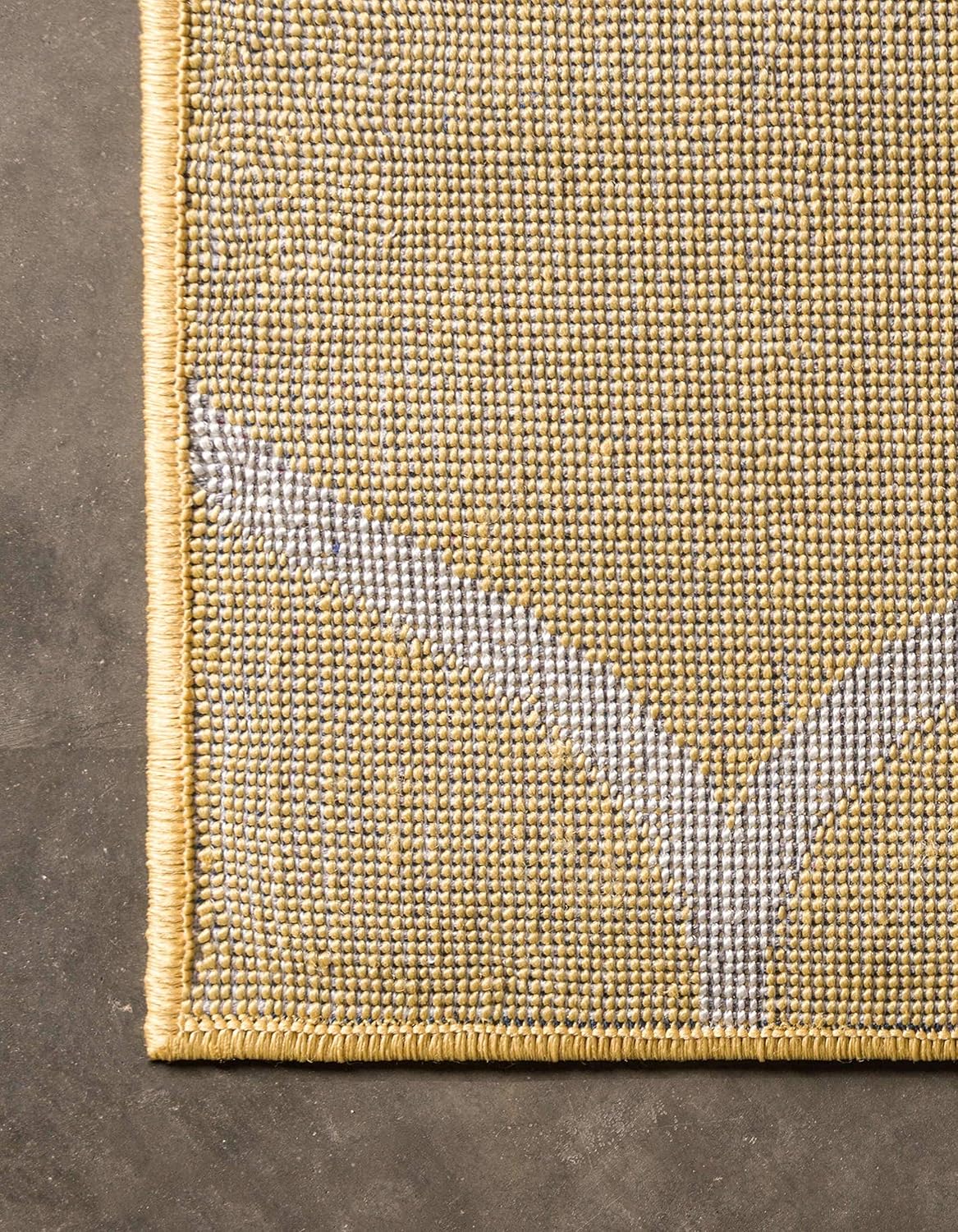 Unique Loom – Alfombra redondeada de la colección Trellis Frieze (3pies 3pulgadas x 5pies 3pulgadas, color amarillomarfil)
