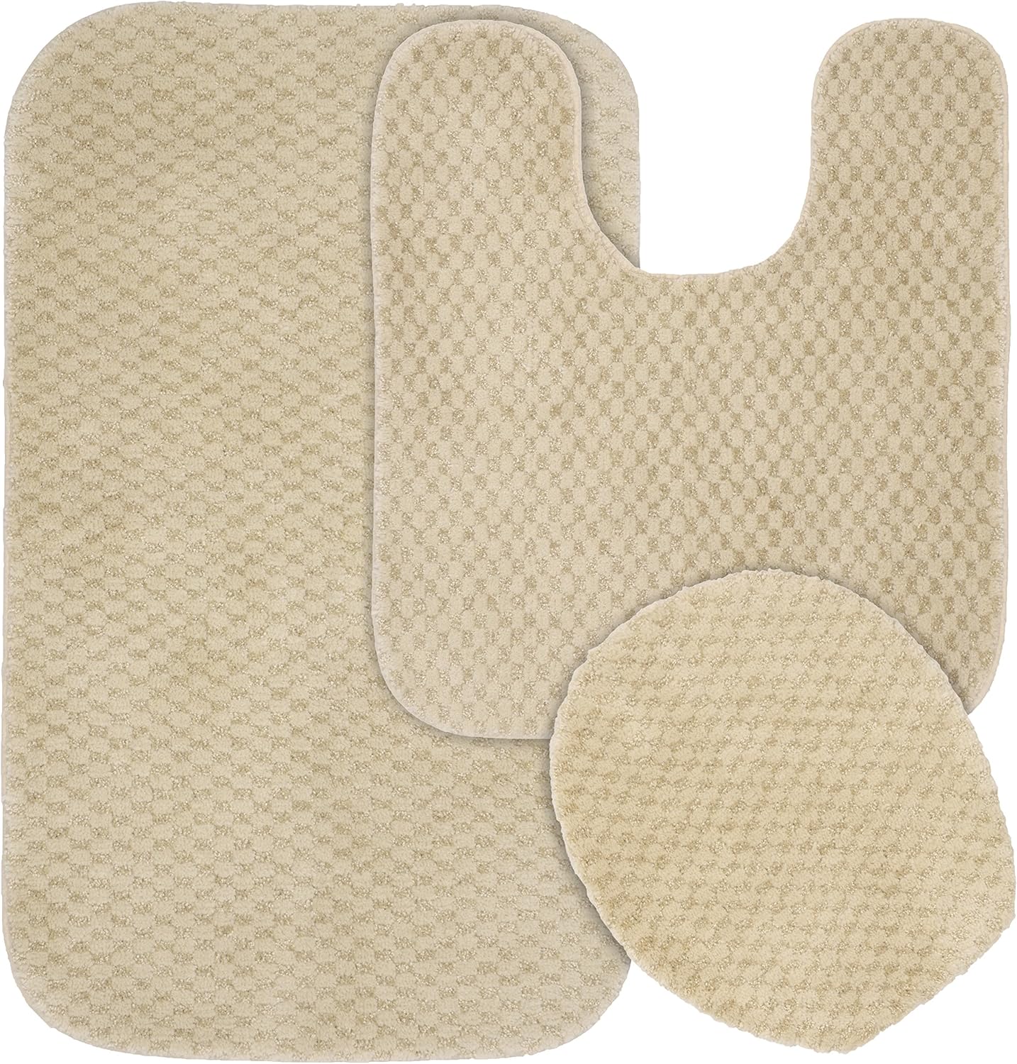 Garland Rug Cabernet – Alfombra de baño, juego de 3 piezas, lino