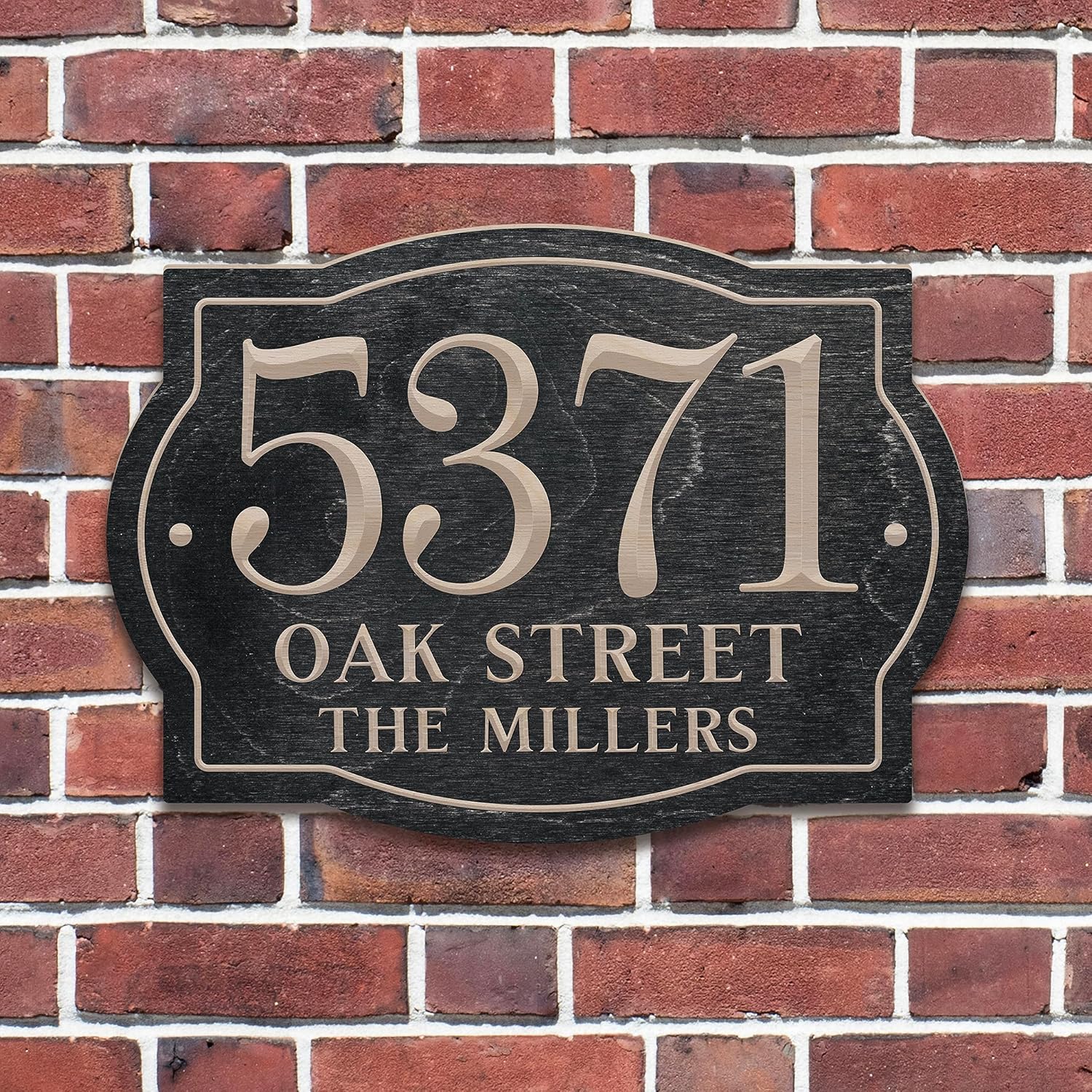Letrero de dirección de casa personalizado, números de casa personalizados para exteriores, placa de dirección de madera grabada, 5 colores, 14 x 10