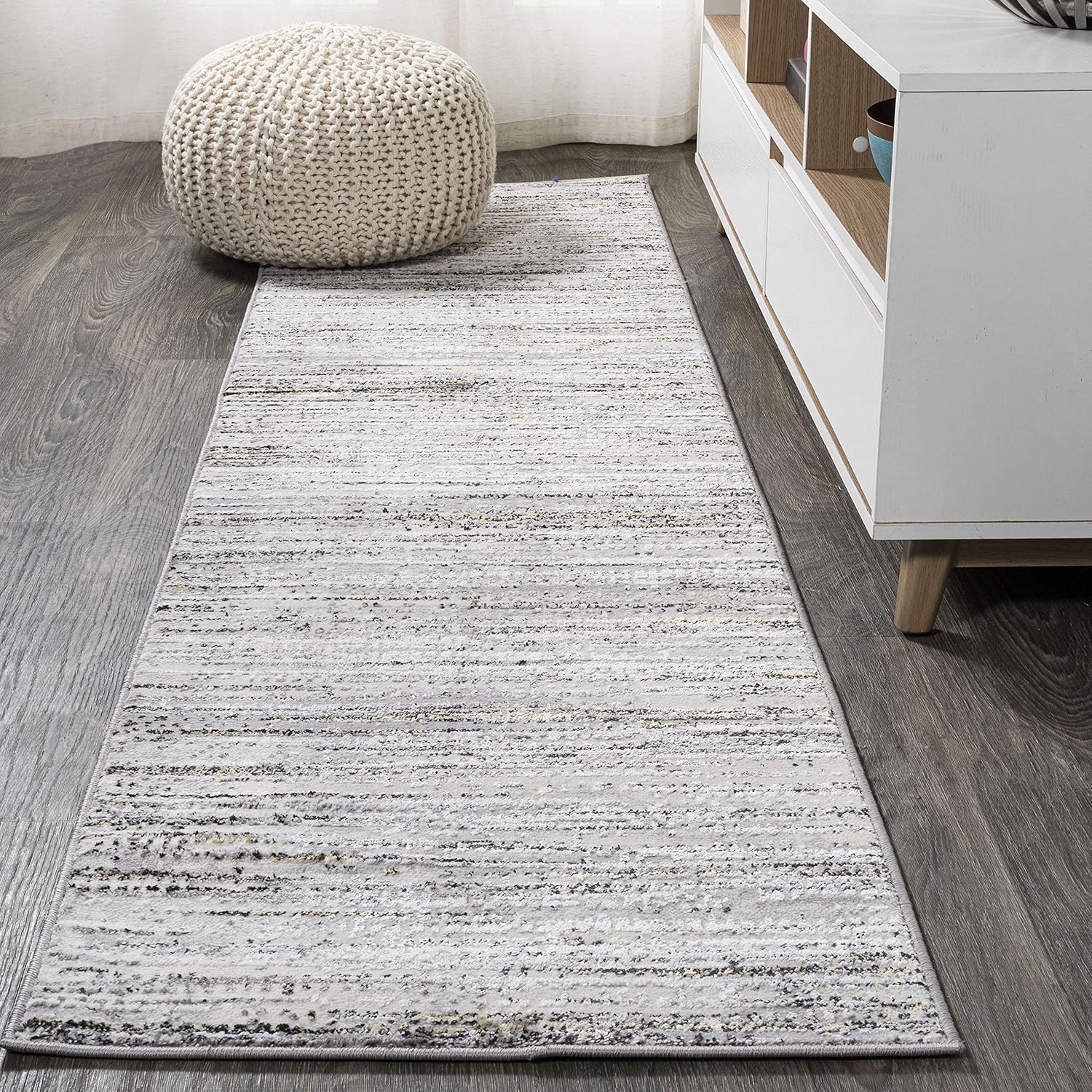 JONATHAN Y SOR200A-210 Loom – Alfombra moderna de rayas para interiores, de transición, fácil de limpiar, para dormitorio, cocina, sala de estar, no