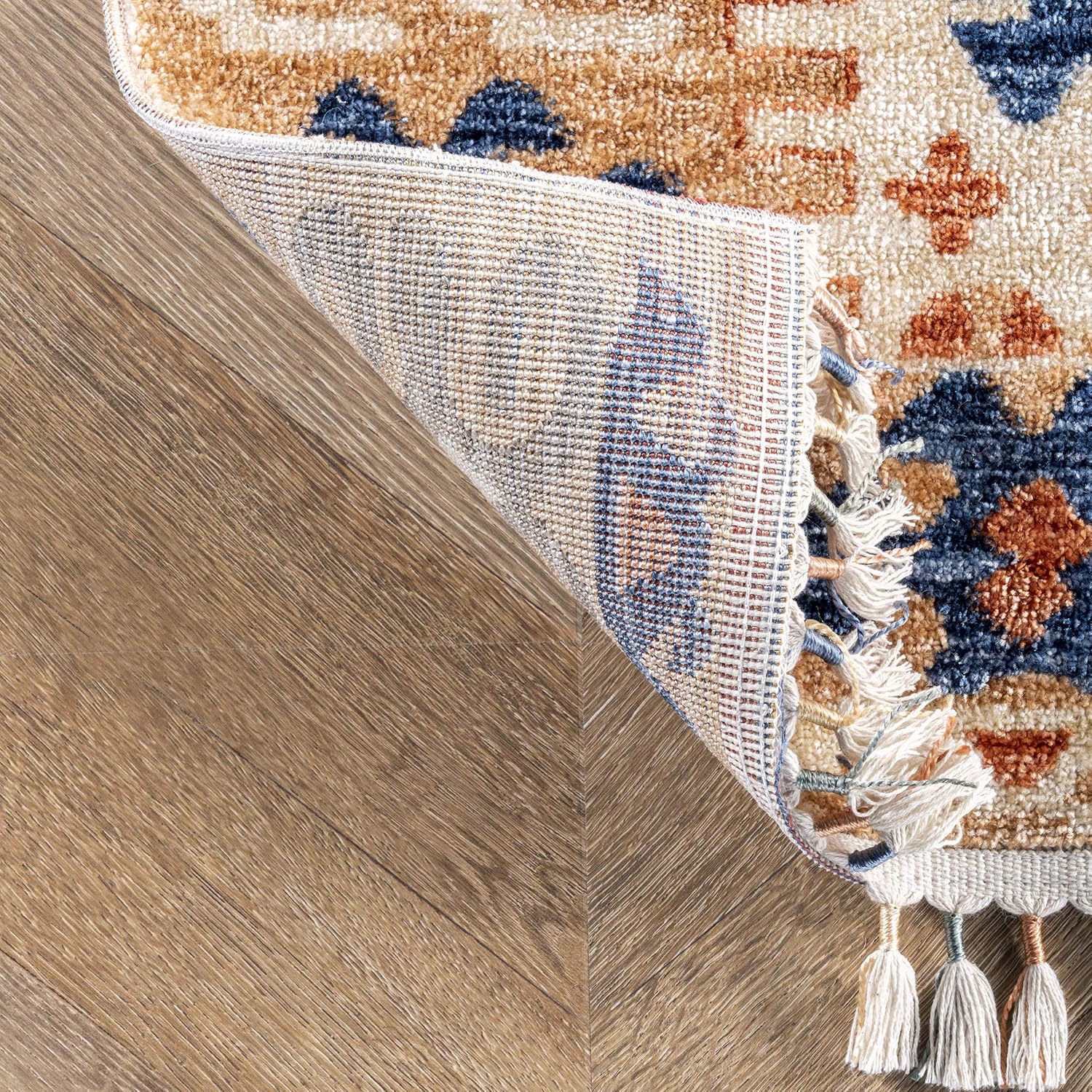nuLOOM Ripley Global – Alfombra con borlas, 4 x 6 pies, multicolor, rectangular