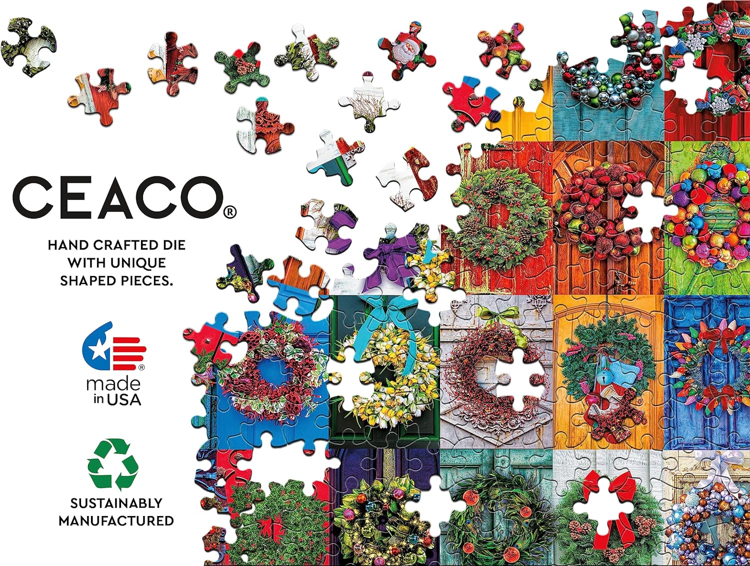 Ceaco – Coronas navideñas – Rompecabezas de 2000 piezas