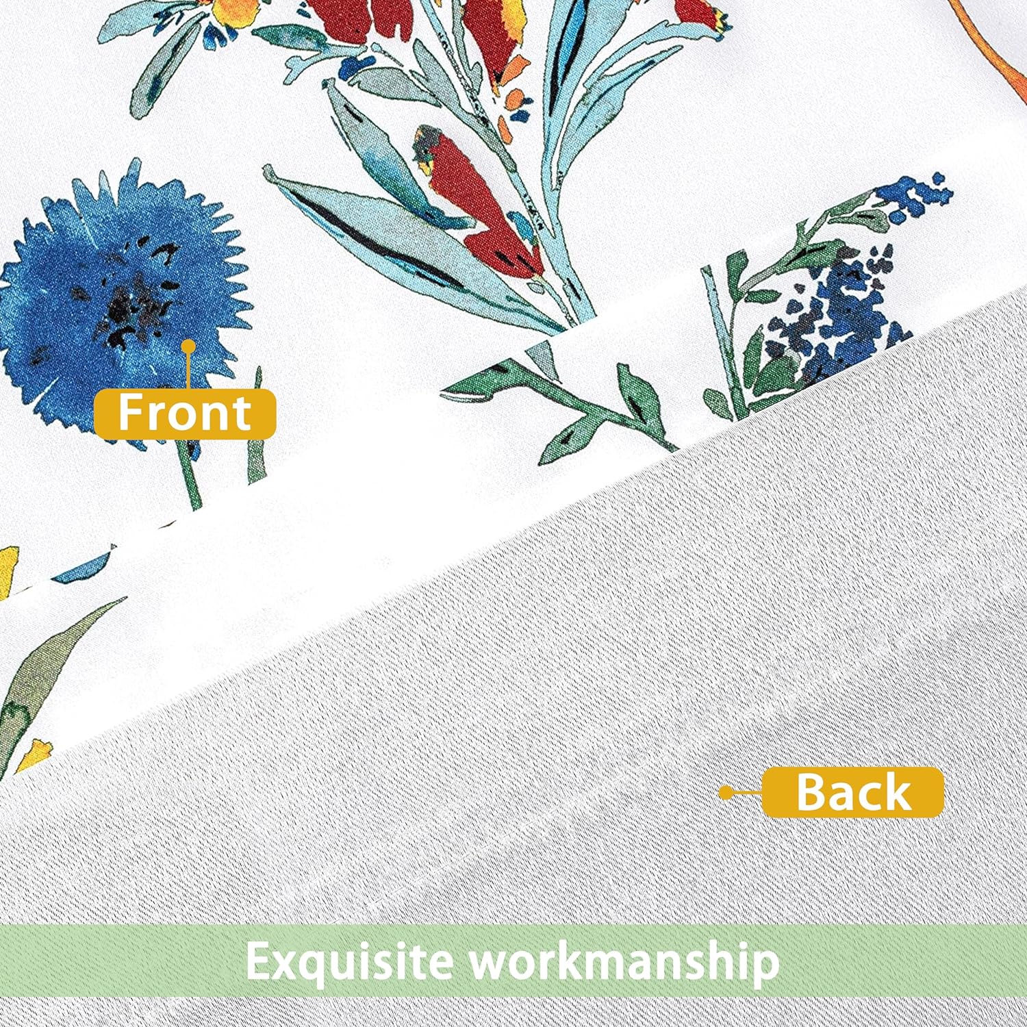 DriftAway Cortinas florales para dormitorio, 36 pulgadas de largo, para sala de estar, cortinas opacas forradas, con aislamiento térmico, ojales