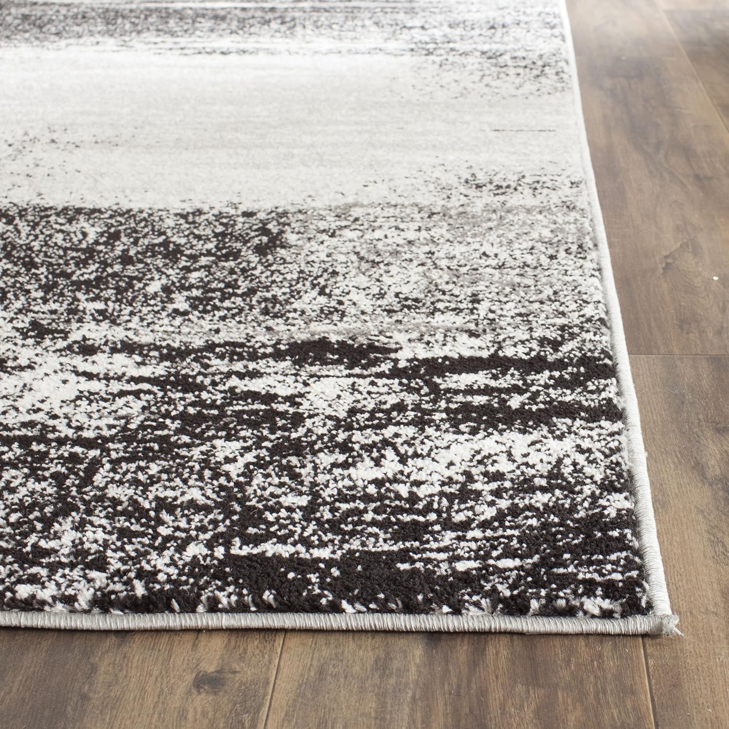 SAFAVIEH, colección Adirondack – Alfombra cuadrada de 3 pies, plateadamulticolor, moderna y abstracta, no desprende pelo, para sala de estar,