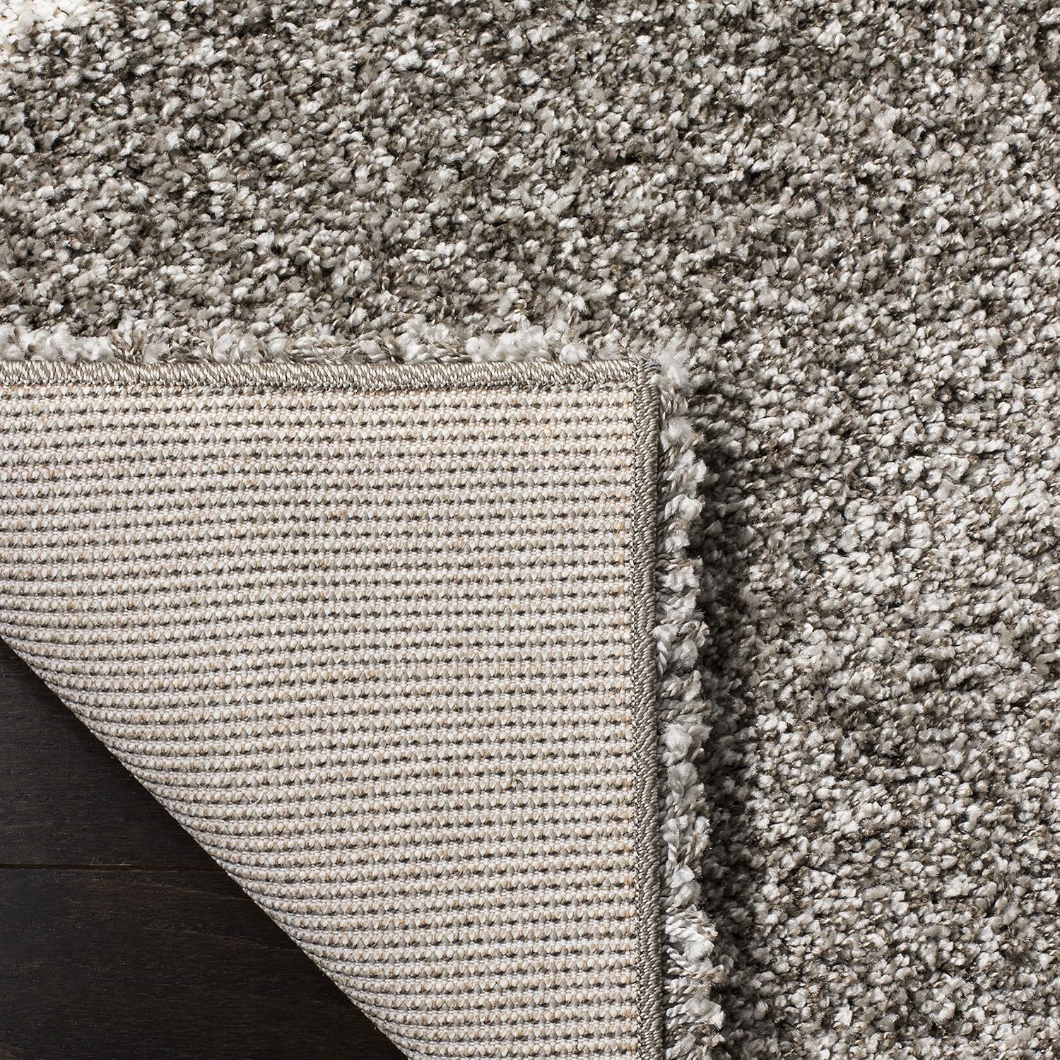 SAFAVIEH Colección Hudson Shag -Alfombra de pasillo, 2 pies 3 pulgadas x 14 pies, gris y marfil, diseño moderno de enrejado, no desprende pelusa y