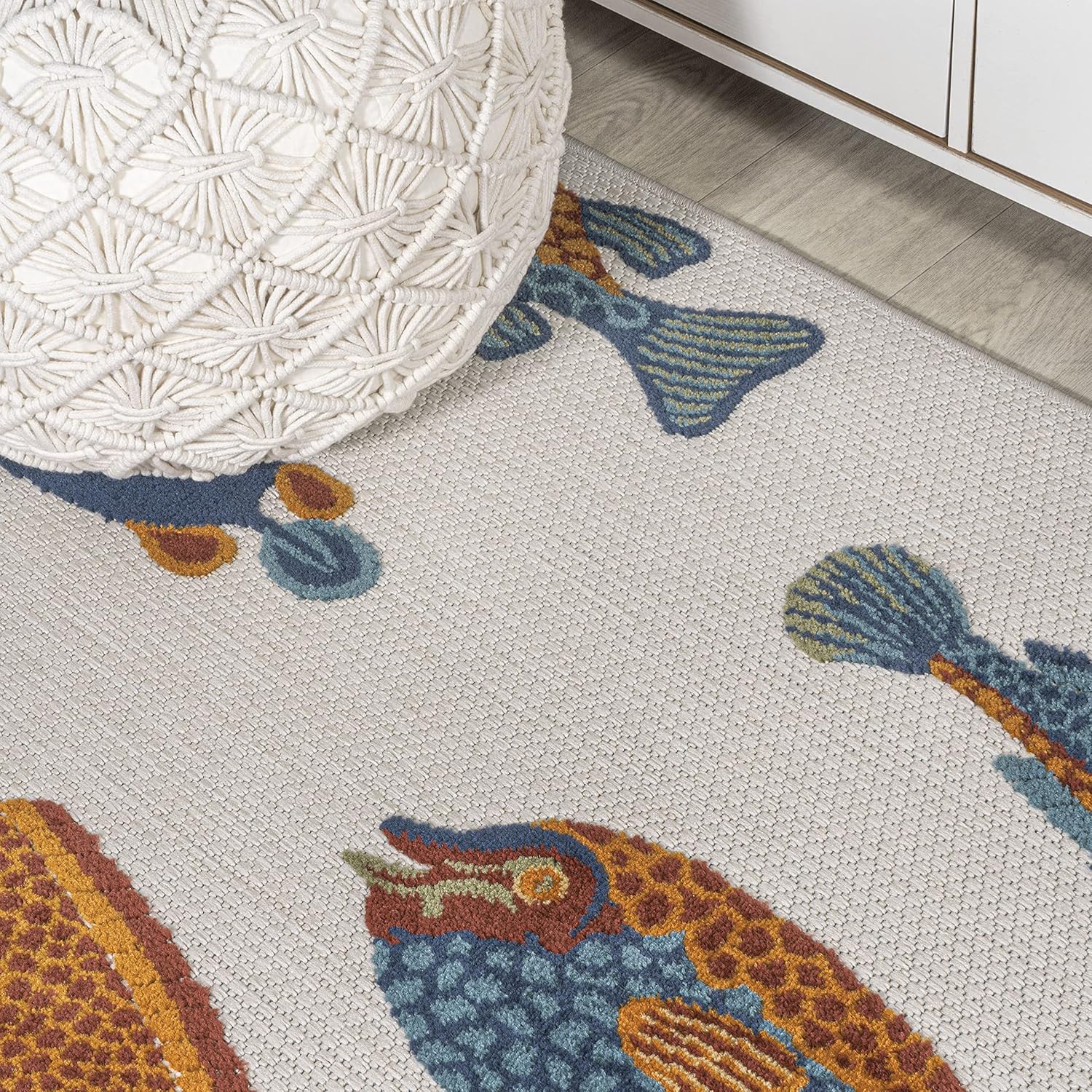 JONATHAN Y AMC114A-3 Algarve – Alfombra moderna para interiores y exteriores, estilo náutico, costero, casual, fácil limpieza, dormitorio, cocina,