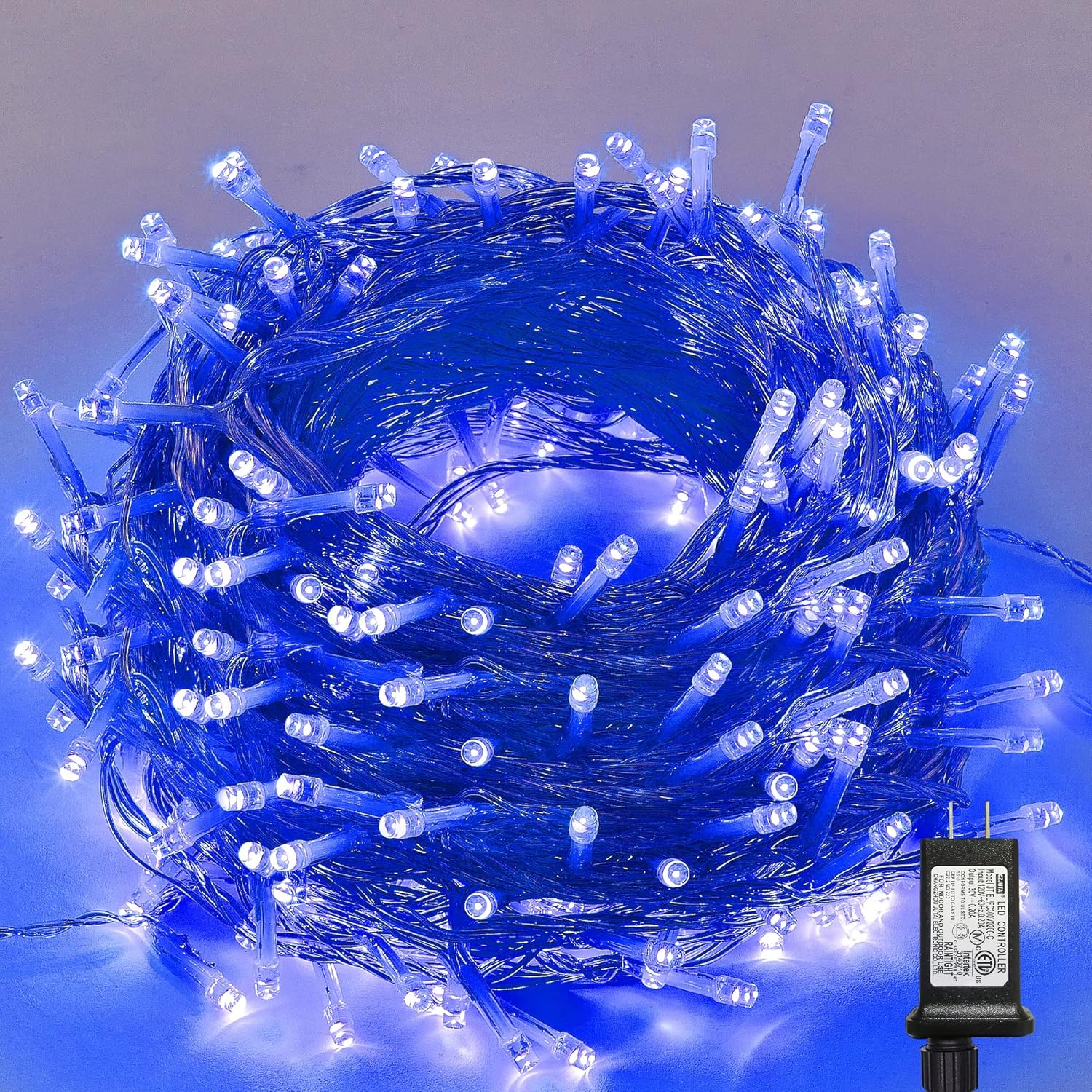 Guirnalda de 300 luces LED para exteriores e interiores, luces navideñas superbrillantes extralargas de 98.5 pies con 8 modos de iluminación, serie